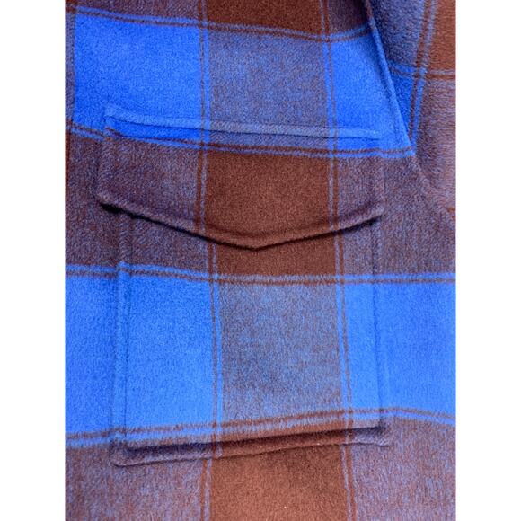 Rails Jaro Coat NEW Womens L Buffalo Plaid Cobalt Blue Chocolate Wool Blend - Picture 11 of 16